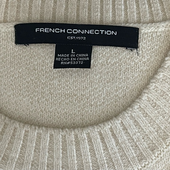 French Connection l Cream Pearl Embellished Sweater l Size L l Poshmark - Picture 7 of 8